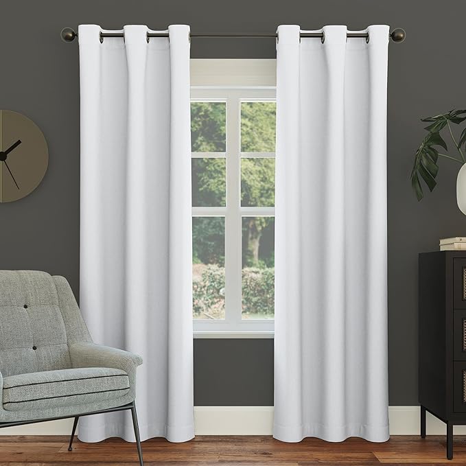 Sun Zero Easton Energy Saving Blackout Grommet Curtain Panel, Dove White by SunZero%E2%84%A2
