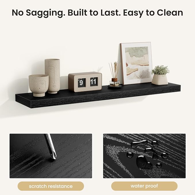 Fun Memories Floating Shelves for Wall, Rustic Wood Wall Mounted Shelves for - Image 4
