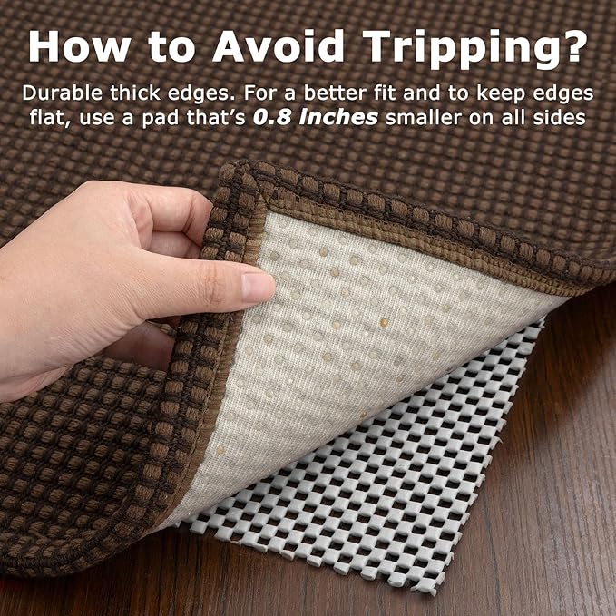 KOZYFLY Washable Area Rug 4x6 ft Non Slip Rubber Backed Living Room Rugs - Image 5