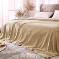 BEDELITE Fleece Blankets Queen Size Light Camel Throw Blankets by BEDELITE