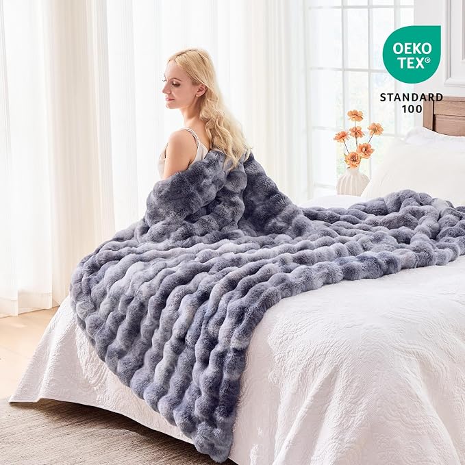 BENVWE Fluffy Faux Fur Throw Blanket - Image 2