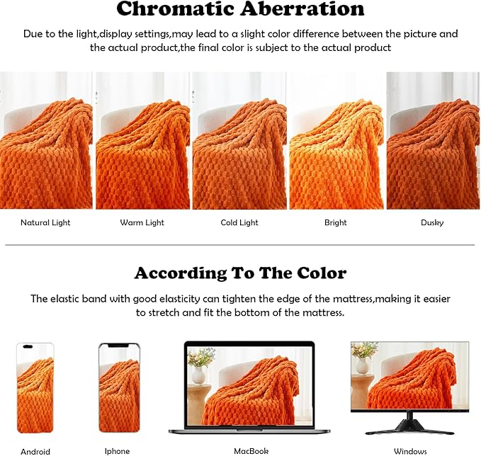 NEWCOSPLAY Super Soft Fall Queen Blanket Orange Premium Silky Flannel Fleece 3D - Image 6