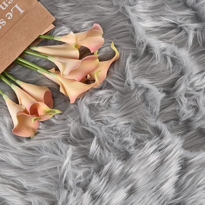 Latepis 3x5 Faux Sheepskin Rug, Faux Fur Rug - Image 6