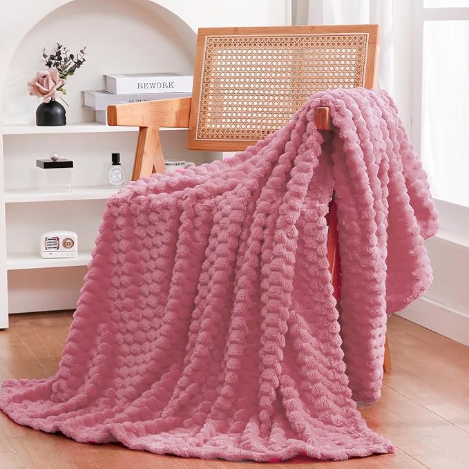 Dusty Pink Throw Blanket 108"×90" inches Gifts - Image 4