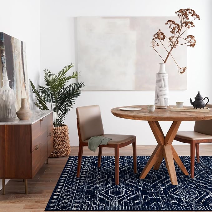 Wonnitar Moroccan 5x7 Blue Rugs - Image 7