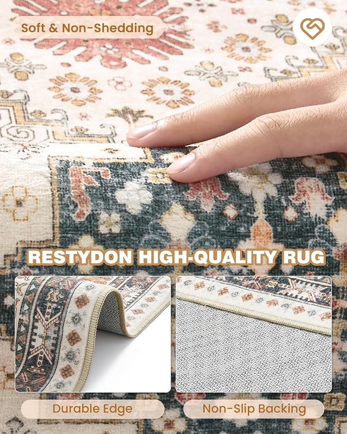 Washable Rugs 8x10 Area Rugs for Living Room, Non-Slip Backing Large Rug for - Image 7