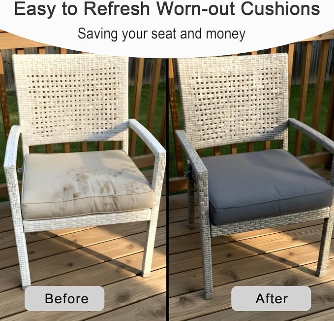 NettyPro Patio Cushion Covers Replacement Set 4 Water Repellent UV Resistant - Image 6
