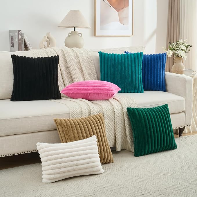 FUTEI Camel Decorative Throw Pillow Covers Set of 2, 20x20 Inch Soft Fluffy - Image 6