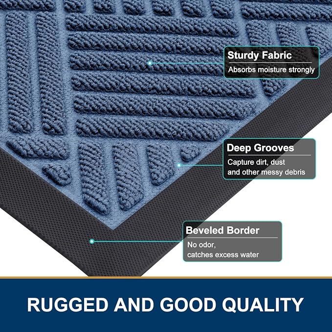 Smiry Front Door Mat Outside Entrance, Heavy Duty Outdoor Indoor Mat, Natural - Image 4