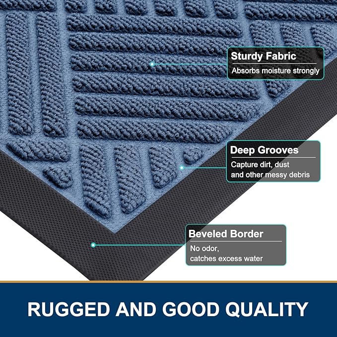 Smiry Front Door Mat Outside Entrance, Heavy Duty Outdoor Indoor Mat, Natural - Image 4
