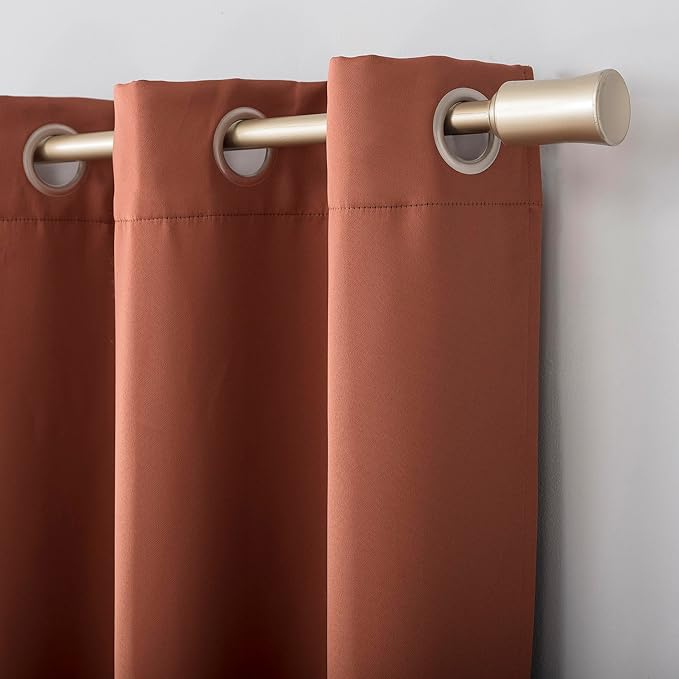Sun Zero Easton Energy Saving Blackout Grommet Curtain Panel, Terracotta Orange - Image 2