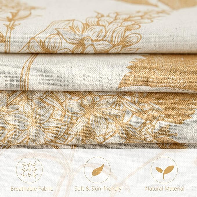 Foindtower Set of 2 Linen Floral Vintage Throw Pillow Covers Neutral Accent - Image 2