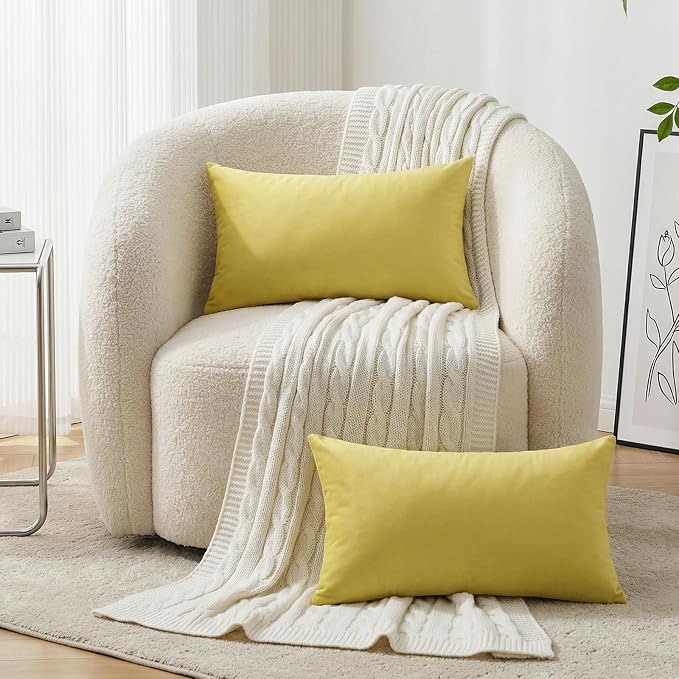 Thmyo 4-Pack 100% Cotton Lumbar Comfortable Solid Decorative Throw Pillow Case - Image 4