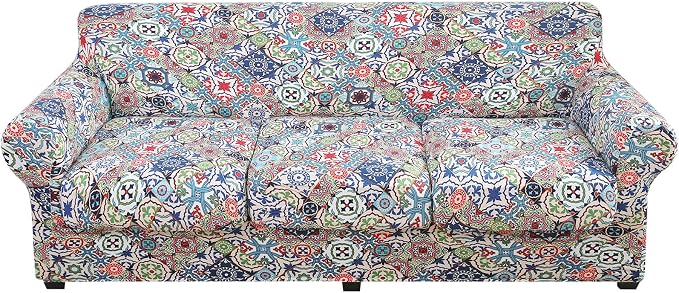 hyha Couch Cover, Floral Pattern, 4 Pieces, Sofa Slipcovers, by hyha