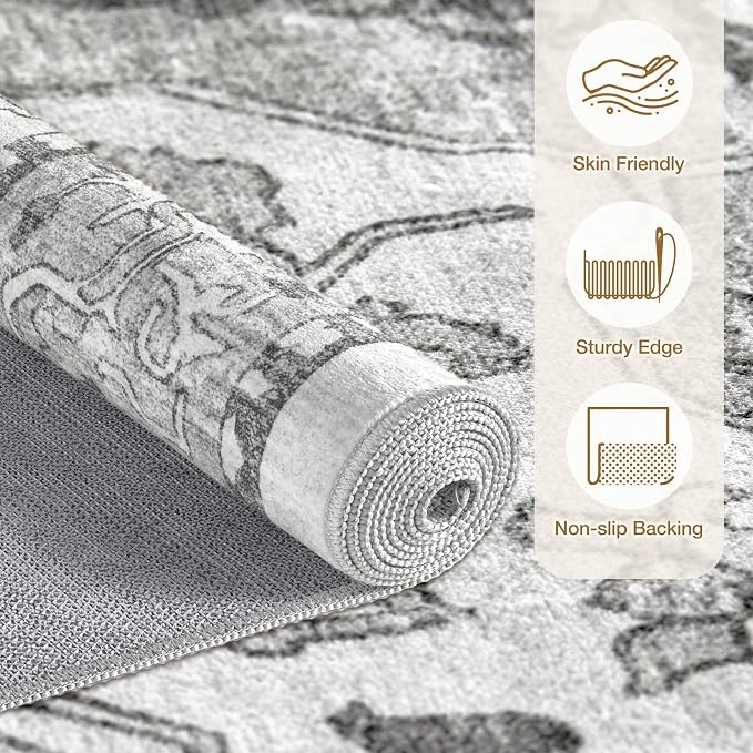 cotiled 3x5 Area Rugs Large Washable Rugs - Image 2
