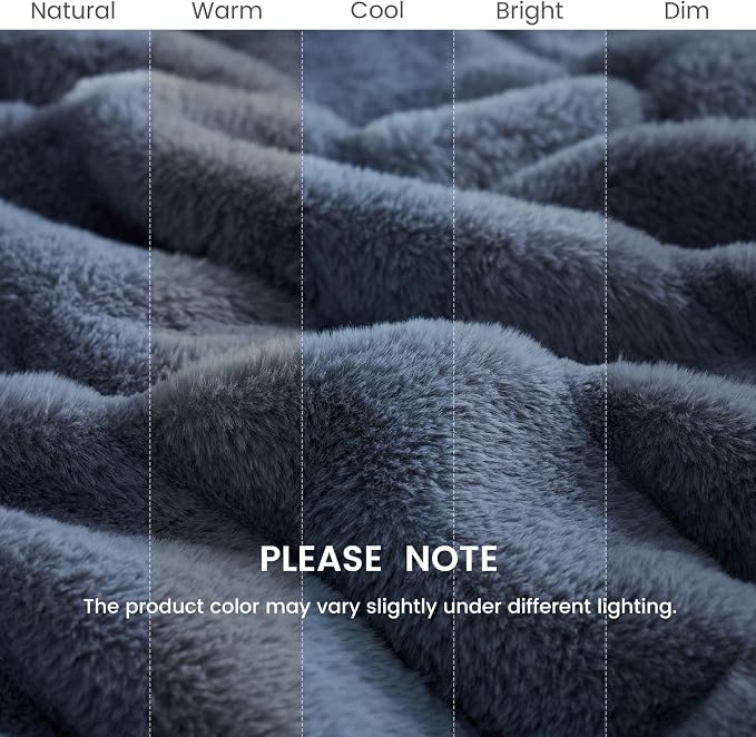 Cozy Bliss Deluxe Sheared Rabbit Faux Fur Throw Blanket, Soft Fuzzy High-Low - Image 9