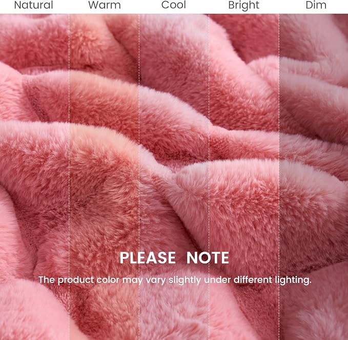 Cozy Bliss Deluxe Sheared Rabbit Faux Fur Throw Blanket, Soft Fuzzy High-Low - Image 9