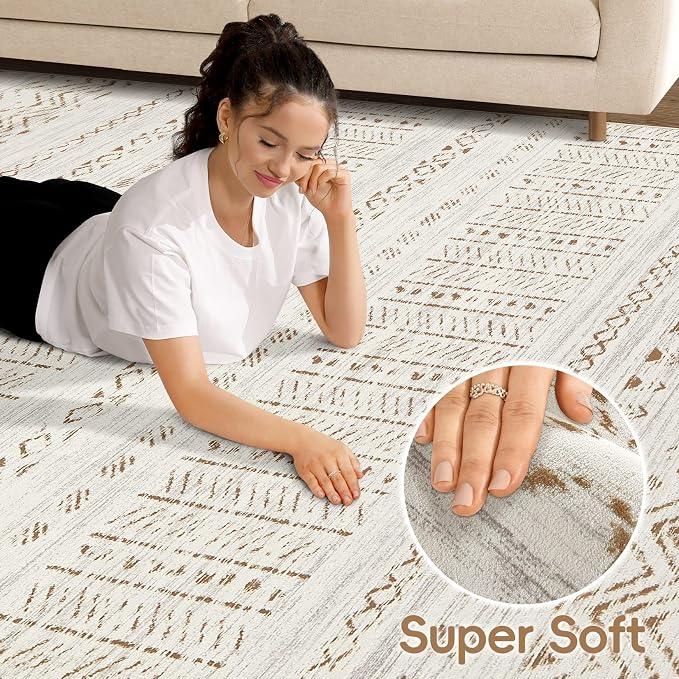 cotiled 12x15 Area Rug Living Room: Washable Boho Rugs - Image 4