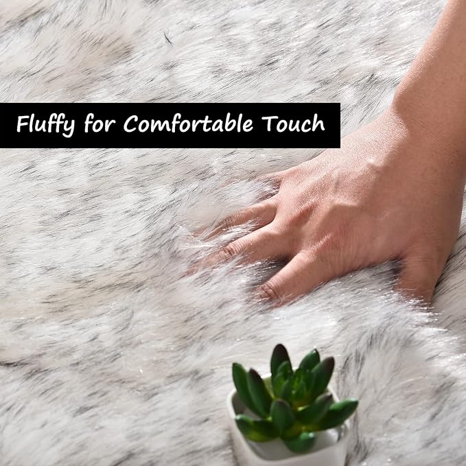 Goolela Fluffy Faux Sheepskin Fur Rug - Image 5