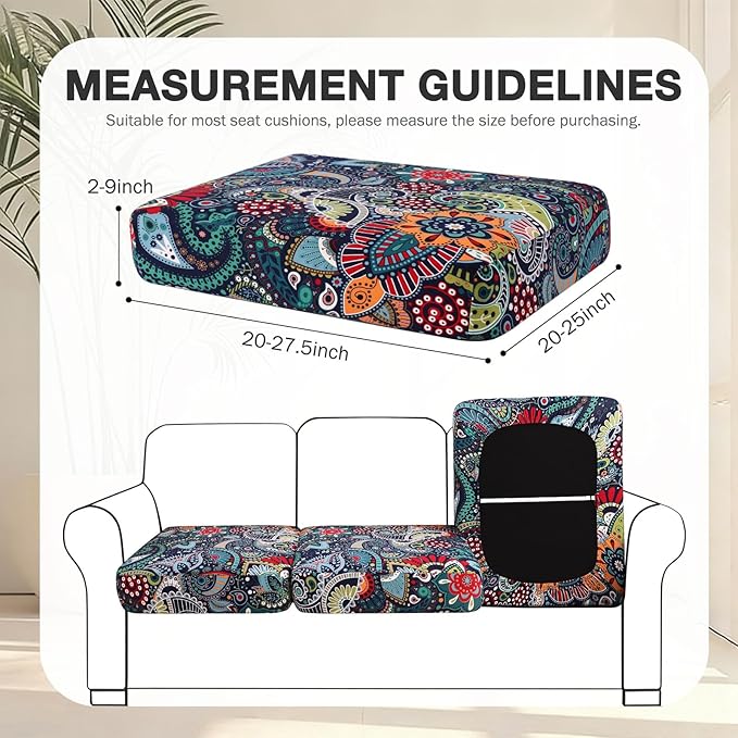 hyha 14Pcs Patio Cushion Covers, Stretch Outdoor Couch Cushion Covers - Image 2