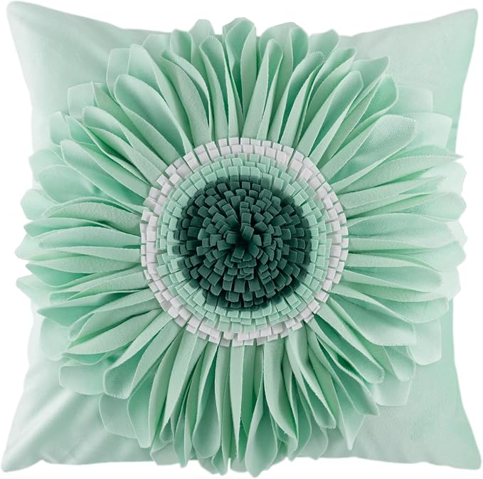 OiseauVoler 3D Sunflower Throw Pillow Cover Decorative Handmade Cushion Cover by OiseauVoler