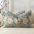 Vintage Floral Print Throw Pillow Covers 12x20 Set of 2 Neutral Modern by DKwizme