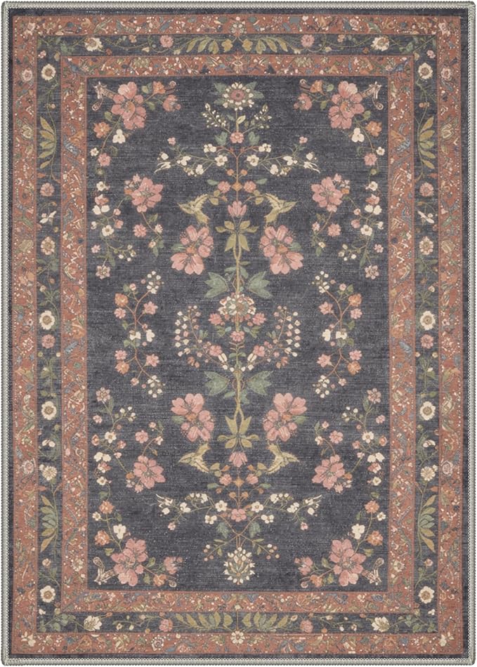 GENIMO 5x7 Area Rugs for Living Room, Machine Washable Non Slip Vintage Rugs - Image 7