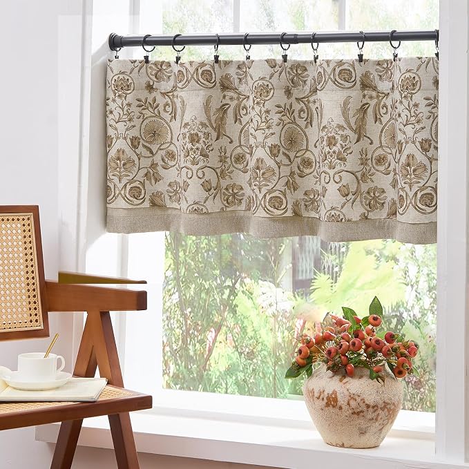 jinchan Linen Valance Kitchen Curtain - Image 8
