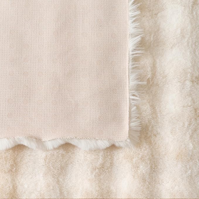 Lotus Karen Fluffy White Rug for Living Room Bedroom, 4x6 Big Bubble Plush shag - Image 6