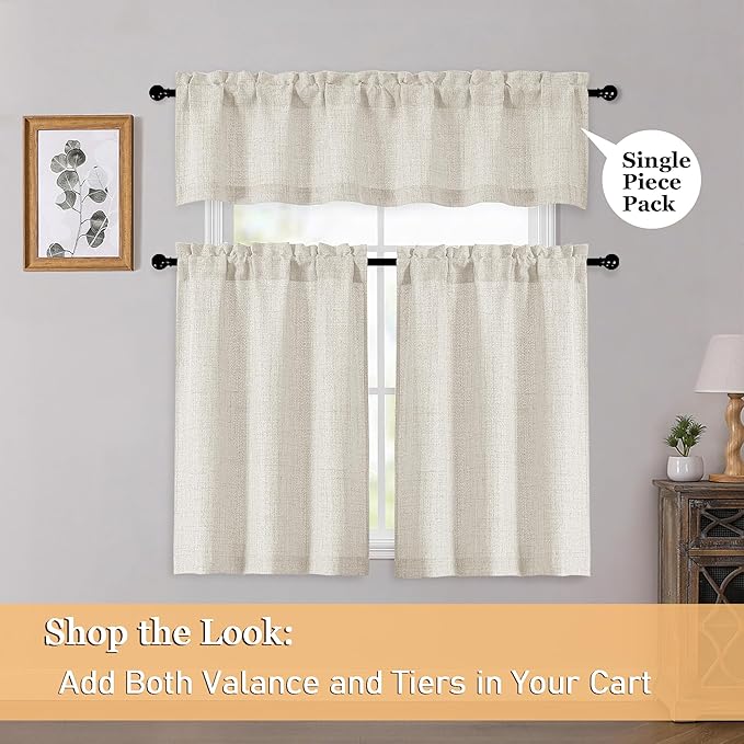 OWENIE Natural Valances for Windows 1 Pcs 18 Inch Length, Light Filtering - Image 6