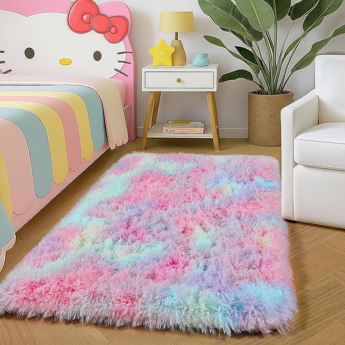 Amdrebio Rainbow 2x3 Small Area Rugs by Amdrebio