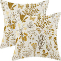 AEIOAE Summer Pillow Covers 16x16 Inch Set of 2, Mustard Yellow Wild Flower by AEIOAE