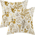 AEIOAE Summer Pillow Covers 18x18 Inch Set of 2, Mustard Yellow Wild Flower by AEIOAE