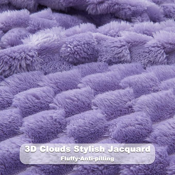 NEWCOSPLAY Super Soft King Blanket Lavender Premium Silky Flannel Fleece 3D - Image 5