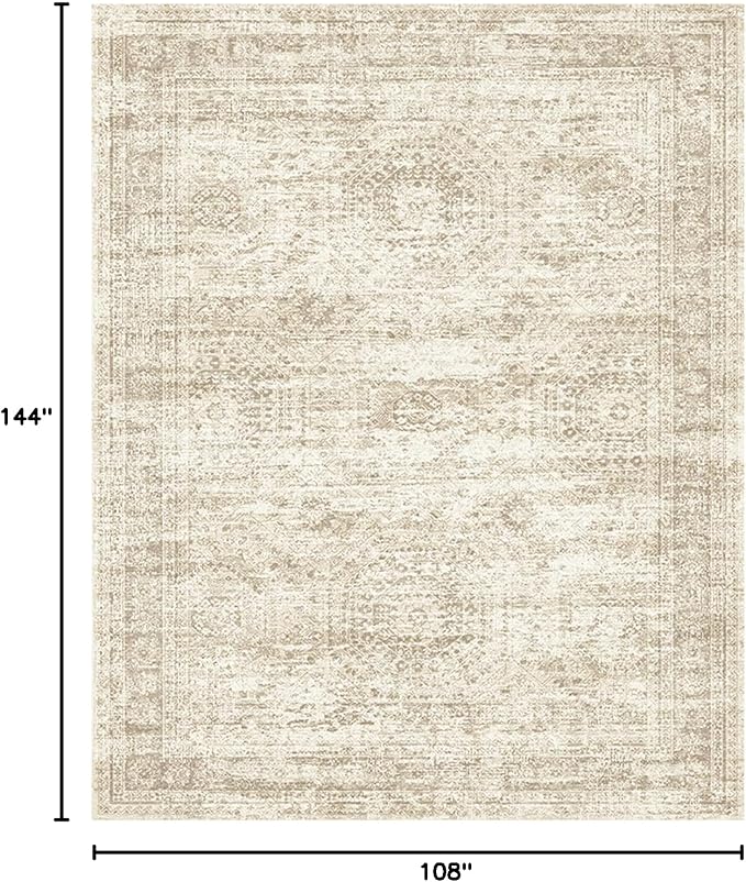 9x12 Area Rugs for Living Room, Non Slip Machine Washable Vintage Rugs - Image 2
