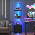 Corner Shelf with Storage, LED Lights 6-Tier Corner Bookshelf by Buildyourperfectlife