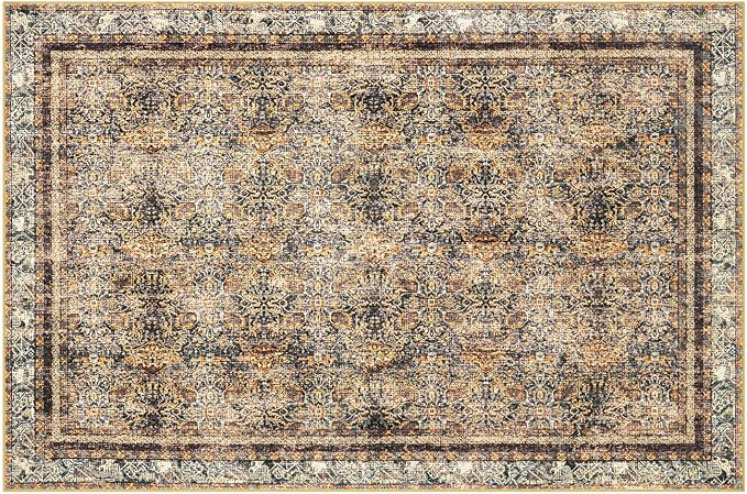 Phantoscope Washable Area Rug 5'x7' Non-Slip, Vintage Neutral Rugs - Image 3