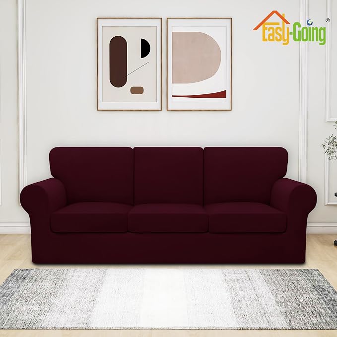 Easy-Going 7 Pieces Stretch Couch Cover Washable Sofa Cover Set - Image 2