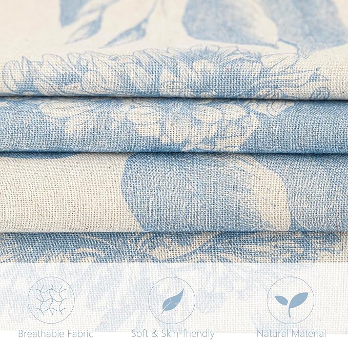 Foindtower Set of 2 Linen Floral Vintage Throw Pillow Covers Neutral Accent - Image 2