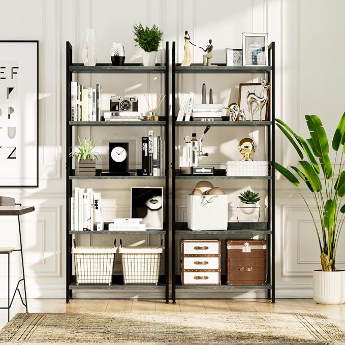 NUMENN Bookshelf, 5 Tier Bookshelves, Home Office Bookcase Shelf Storage - Image 5