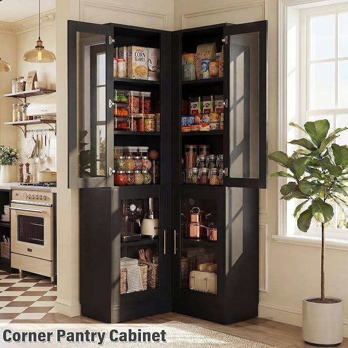 Armocity Corner Bookcase with Doors, 6-Tier Corner Book Shelf - Image 7