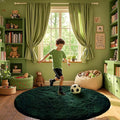CAIYUECS Dark Green Round Rug for Bedroom: 4x4Feet Soft and Fluffy Area Rug for by CAIYUECS