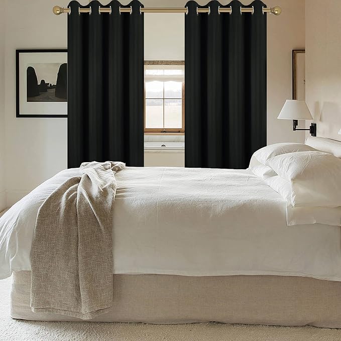 Diraysid Black Grommet Blackout Curtains - Image 8