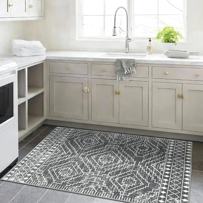 Wonnitar Moroccan 3x5 Washable Area Rug, Boho Living Room Rug, Non-Slip - Image 6
