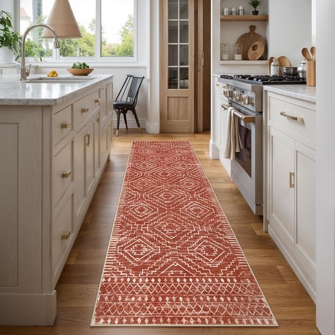 Wonnitar Moroccan 2'6"x8' Hallway Runner Rug, Washable Long Farmhouse Laundry - Image 5
