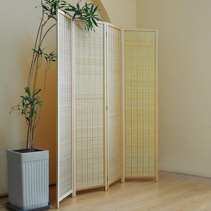 Furnnylane 4 Panel Bamboo Room Divider - Image 4