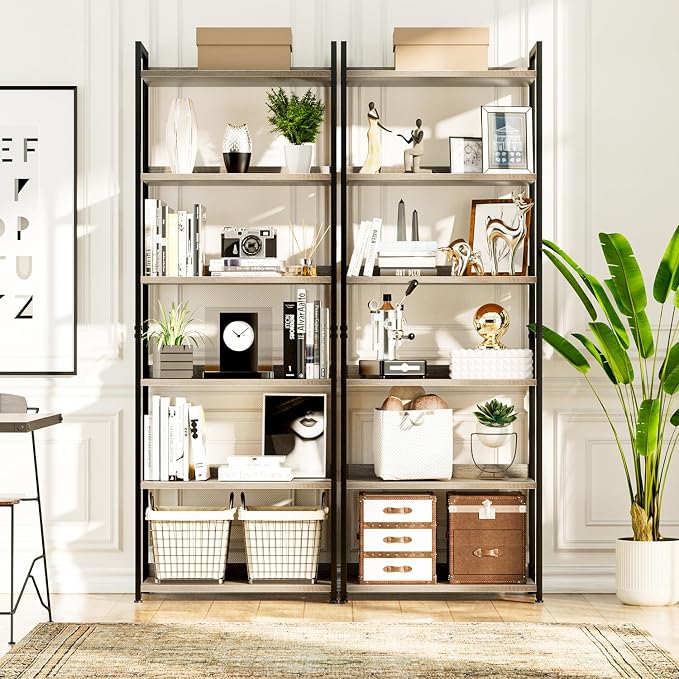 NUMENN Bookshelf, 6 Tier Bookshelves, Home Office Bookcase Shelf Storage - Image 4
