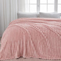 NEWCOSPLAY Super Soft King Blanket Pink Premium Silky Flannel Fleece 3D Ribbed by NEWCOSPLAY