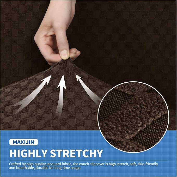 MAXIJIN 3 Piece Jacquard Couch Covers - Image 4