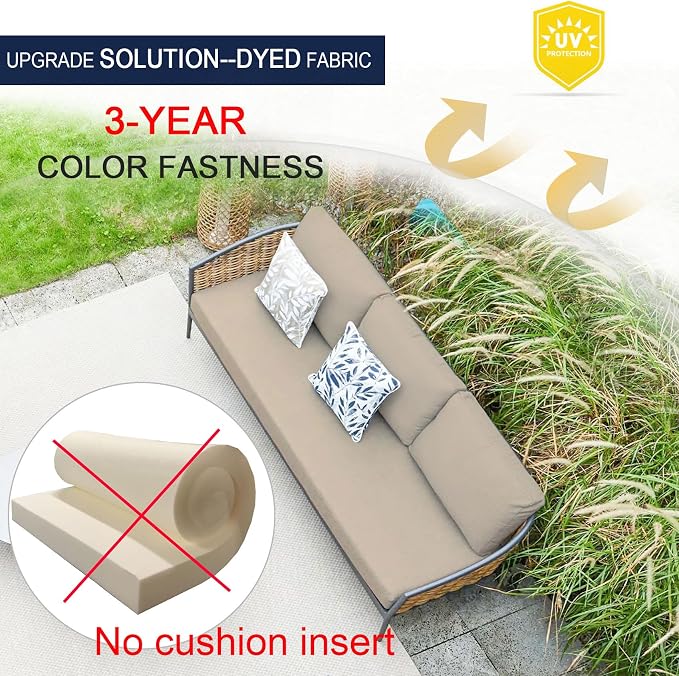 NettyPro Outdoor Bench Swing Loveseat Cushion Covers, Patio Furniture Cushion - Image 3